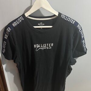 Hollister Black Tee with Logo Accents